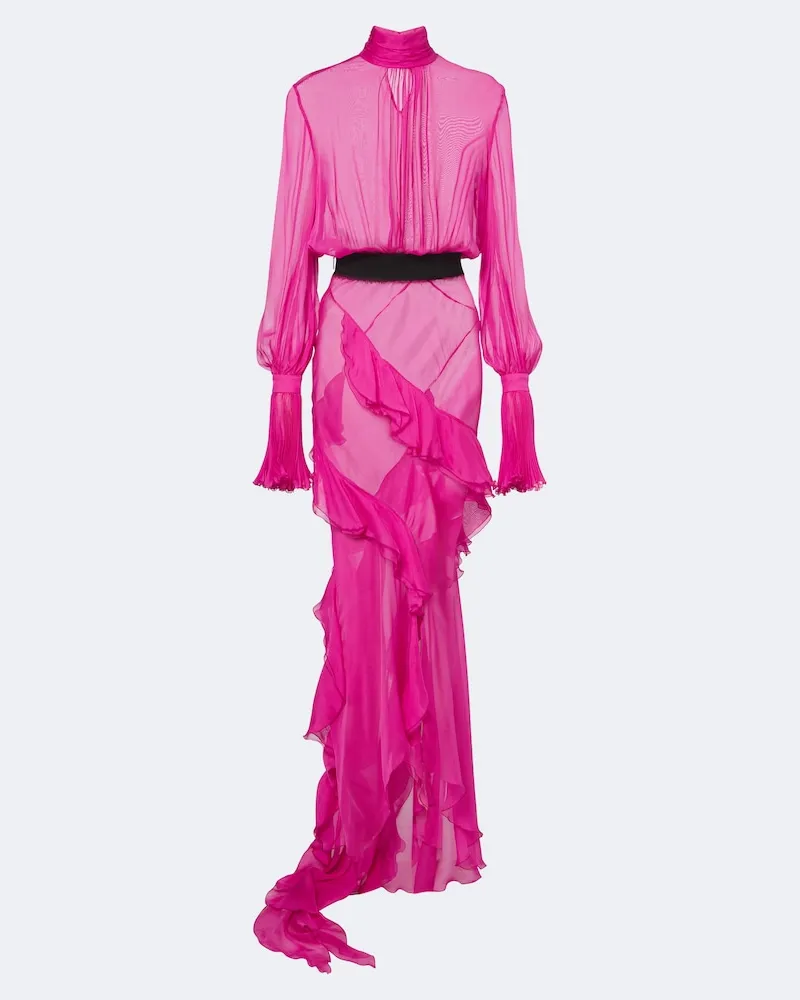 Roberto Cavalli Robe aus Seide Rosa