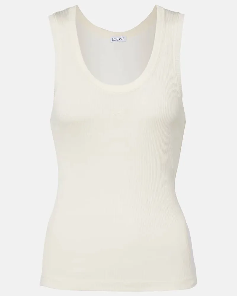 Loewe Top Anagram aus Seide Weiß