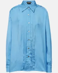 Tom Ford Bluse aus Twill Blau