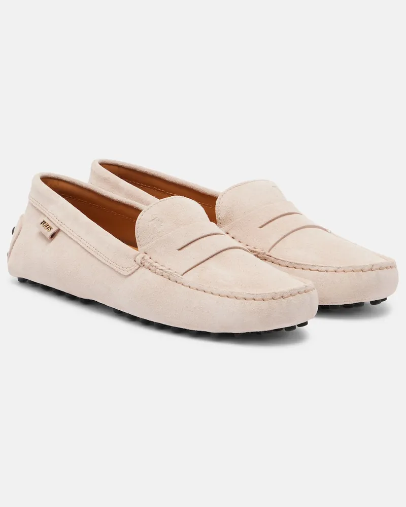 TOD'S Mokassins Gommino aus Veloursleder Beige