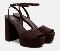 Plateausandalen 115 aus Veloursleder