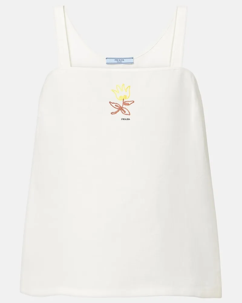 Prada Top aus Jersey Weiß