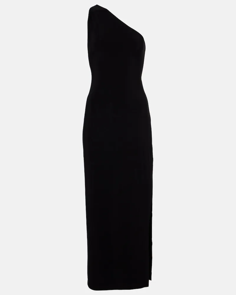 Norma Kamali One-Shoulder-Maxikleid aus Jersey Schwarz
