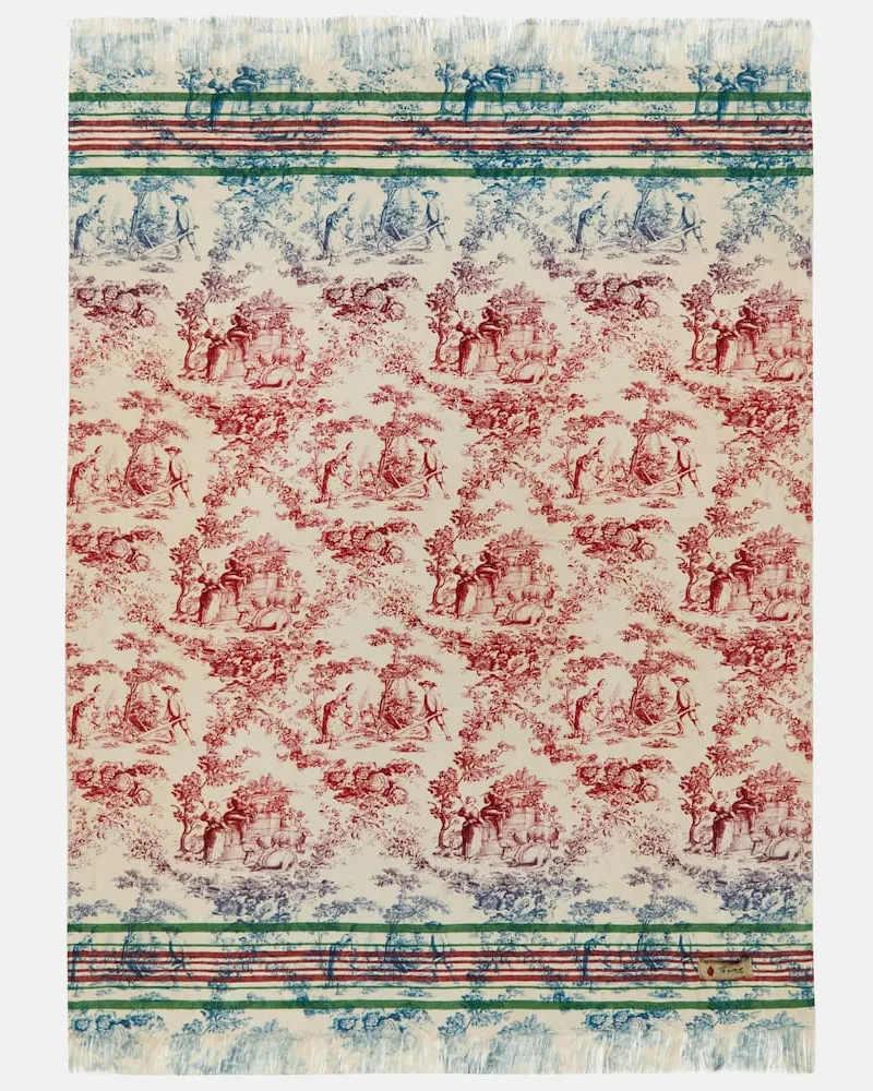 The House of Lyria Decke Zacinto aus Leinen-Jacquard Weiß