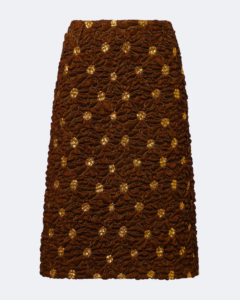 Dries van Noten Verzierter Midirock Braun