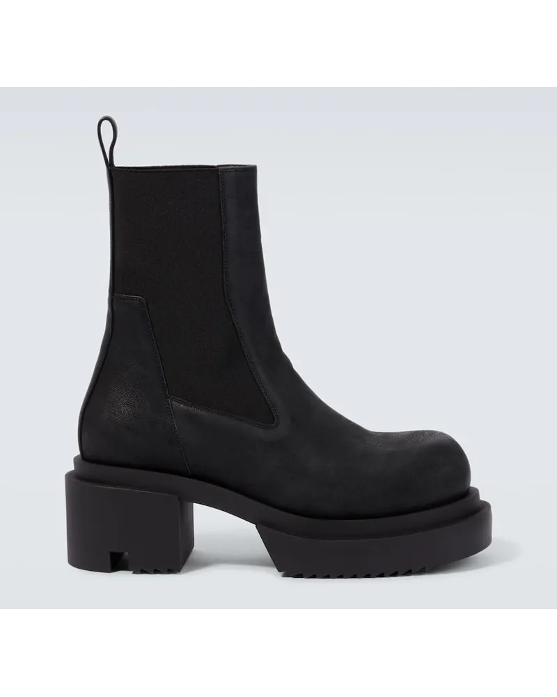 Rick Owens Ankle Boots Beatle Bogun aus Leder Schwarz