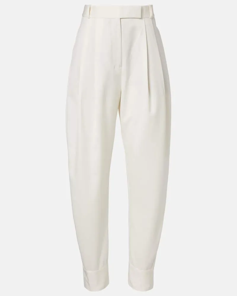 Róhe Róhe Barrel-Hose aus einem Wollgemisch Weiß