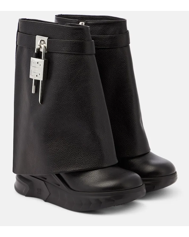 Givenchy Stiefel Shark Lock Biker 85 aus Leder Schwarz