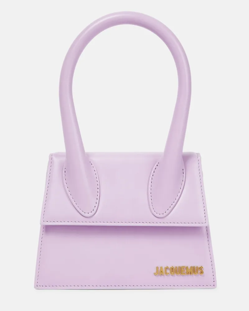 Jacquemus Tote Le Chiquito Moyen aus Leder Violett