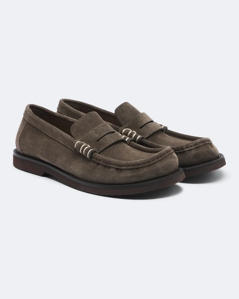 J.W.Anderson Loafer aus Veloursleder Grau