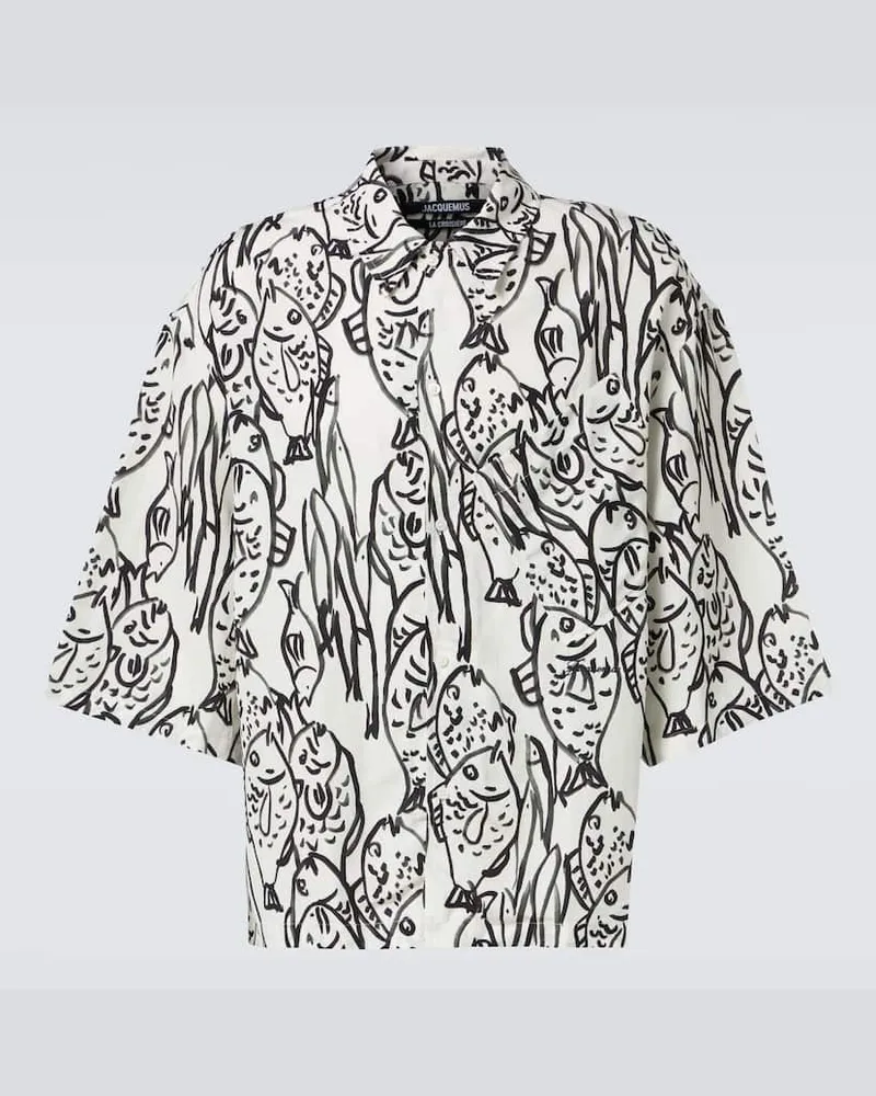 Jacquemus Bedrucktes Hemd Aloe aus Popeline Multicolor
