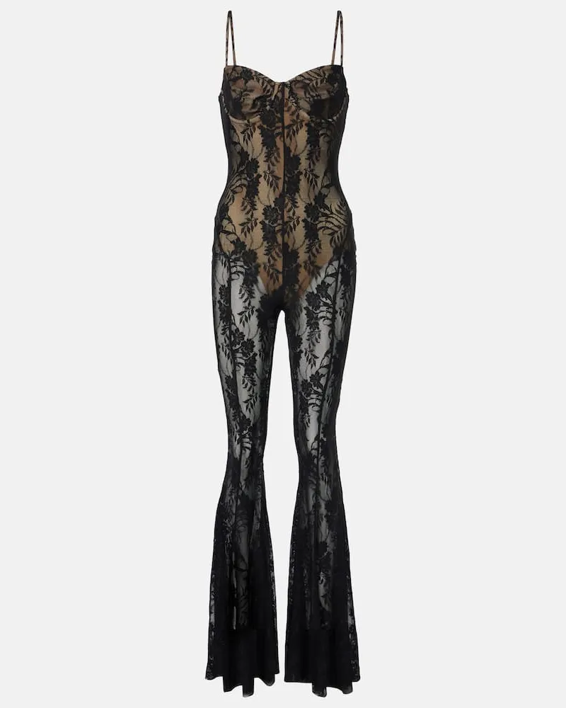 Norma Kamali Jumpsuit aus Spitze Schwarz