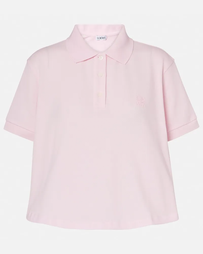 Loewe Poloshirt Anagram aus Baumwoll-Piqué Rosa