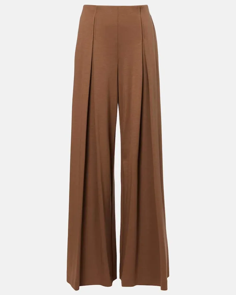 Max Mara Weite Hose Cocco aus Schurwolle Braun