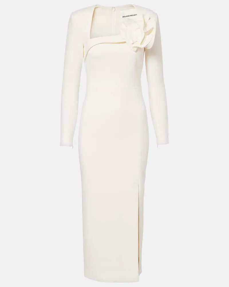 Roland Mouret Midikleid aus Crêpe Weiß