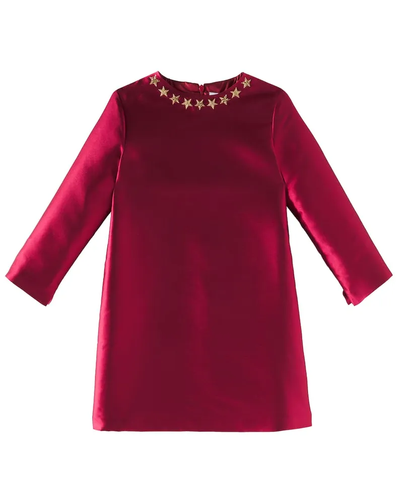 Il Gufo Verziertes Kleid aus Twill Rot