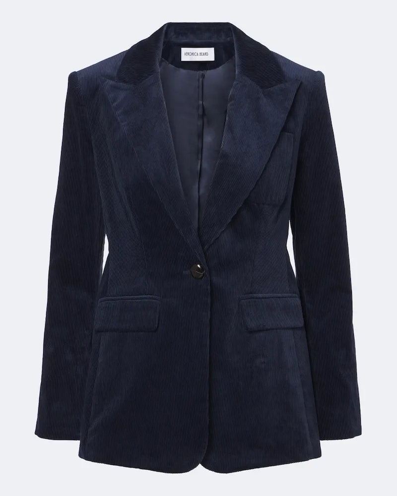 Veronica Beard Blazer Livvy aus Baumwoll-Cord Blau