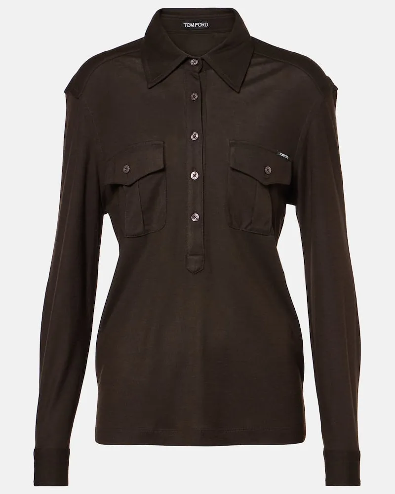 Tom Ford Top aus Jersey Braun