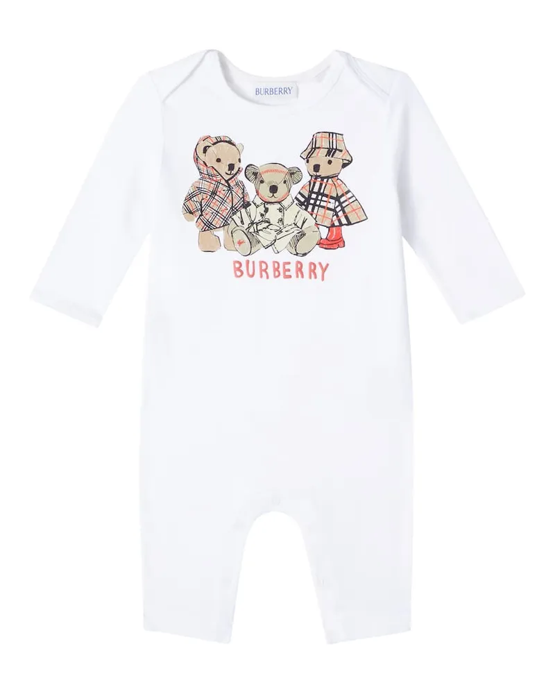 Burberry Baby Spieler Thomas Bear aus Baumwolle Weiß