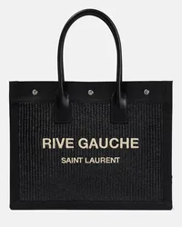 Saint Laurent Tote Rive Gauche Small mit Leder Schwarz