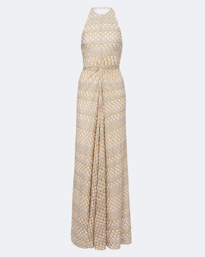 Missoni Robe aus Häkelstrick Gold