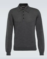 Tom Ford Polopullover aus Wolle Grau