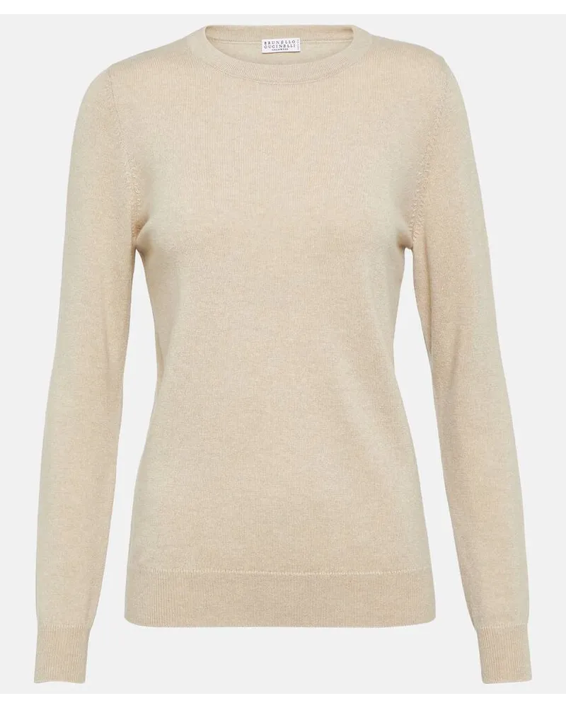 Brunello Cucinelli Pullover aus Kaschmir Beige