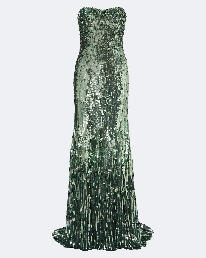 Jenny Packham Robe Kimi mit Pailletten Grün