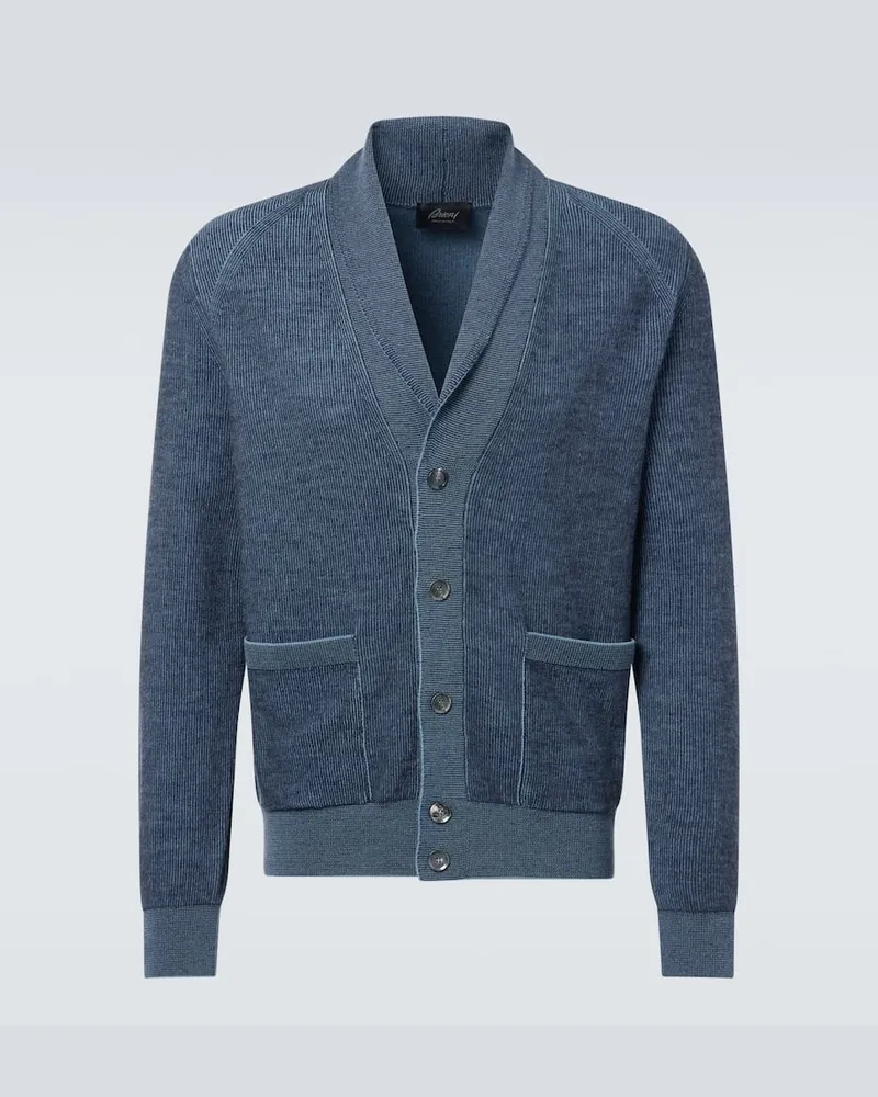Brioni Cardigan aus Kaschmir und Wolle Blau
