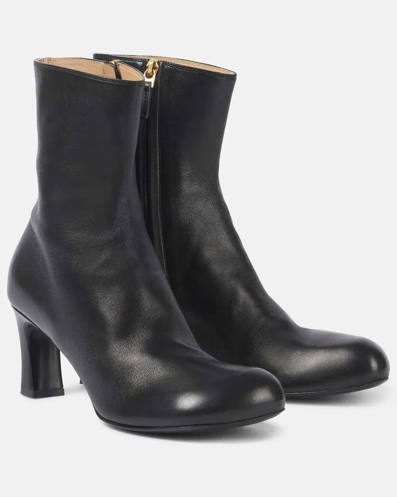 Bottega Veneta Ankle Boots 65 aus Leder Schwarz