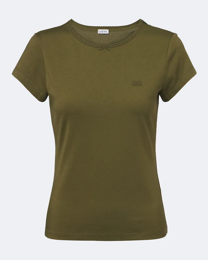 Loewe T-Shirt Double aus Baumwoll-Jersey Grün