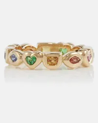 Robinson Pelham Ring Eye Love You Mini aus 18kt Gelbgold mit Saphiren und Tsavoriten Gold