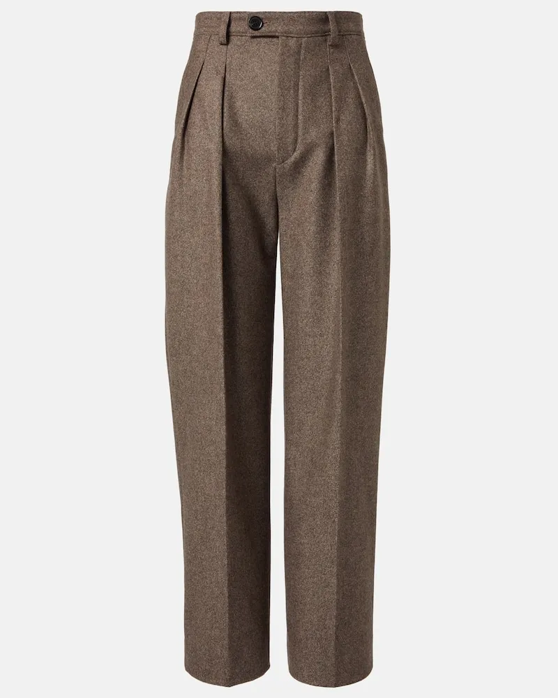 Loro Piana Weite Hose Yurik aus Wolle und Kaschmir Braun