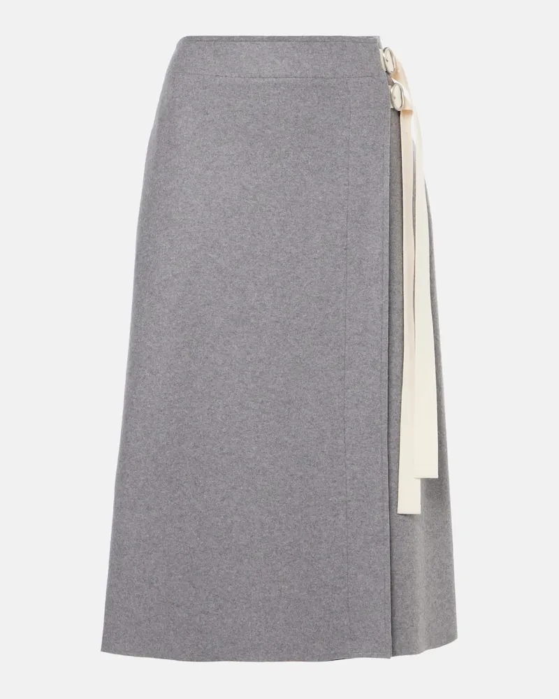 Jil Sander Wickelrock aus einem Wollgemisch Grau