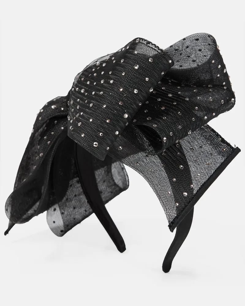 Jimmy Choo Haarreif Aveline aus Satin Schwarz