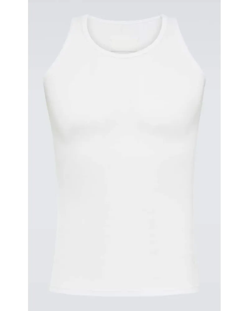 Maison Margiela Top aus Baumwolle und Seide Weiss