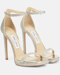 Jimmy Choo Sandalen Alva 120 aus Leder Silber