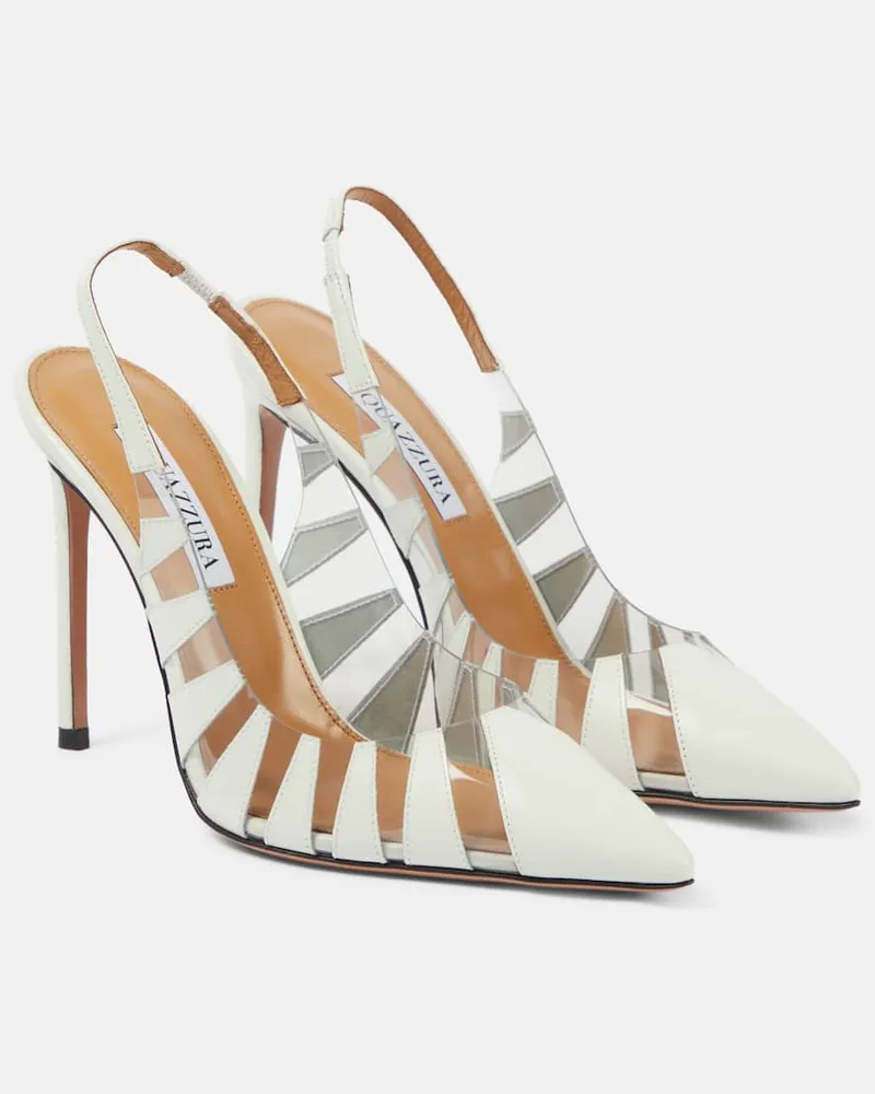 Aquazzura Slingback-Pumps Hot Rumor 105 mit Leder Weiß