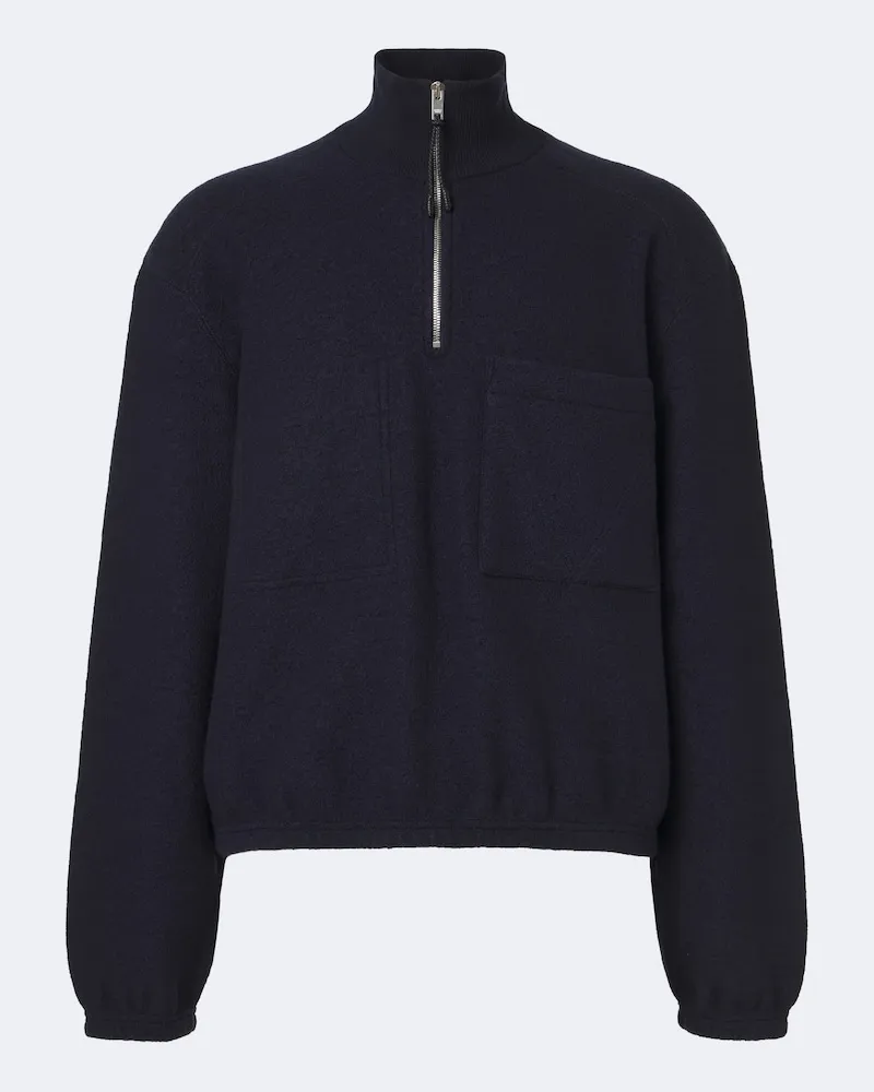 Bottega Veneta Pullover aus Wollfilz Blau