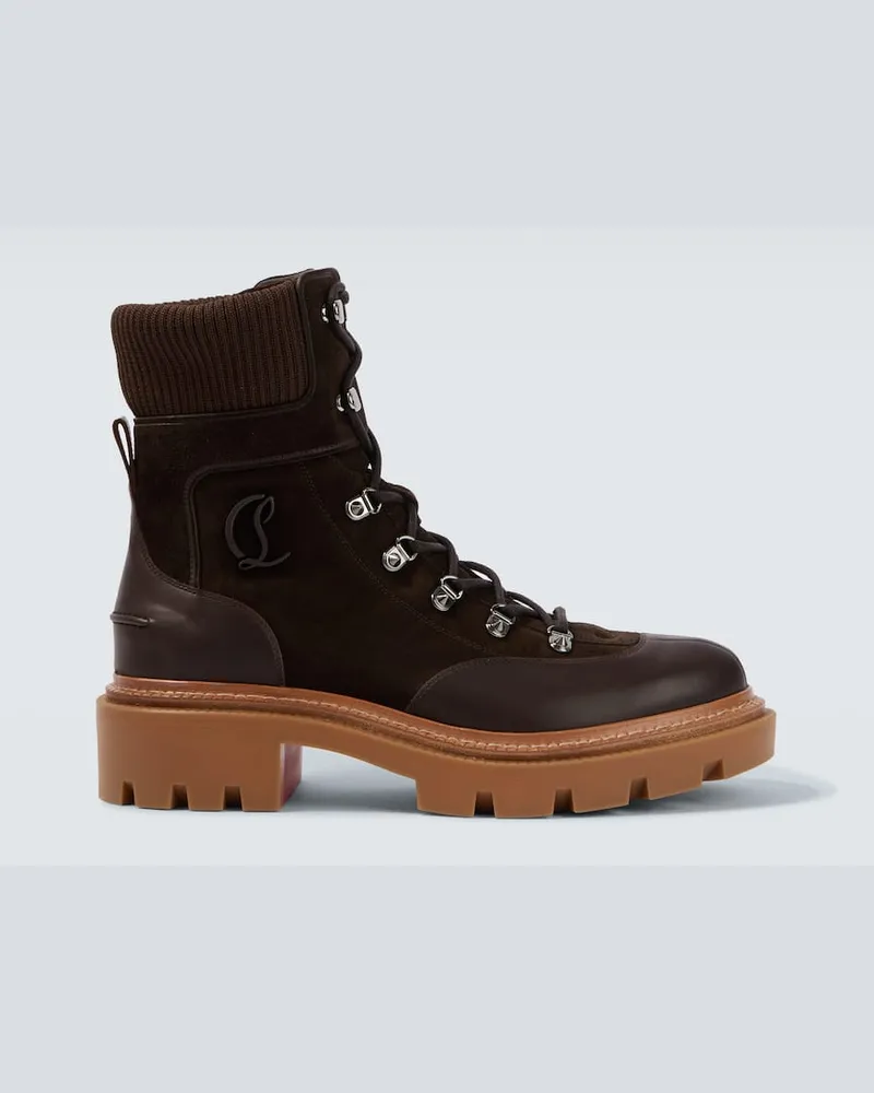 Christian Louboutin Schnürstiefel Armandine College aus Leder Braun