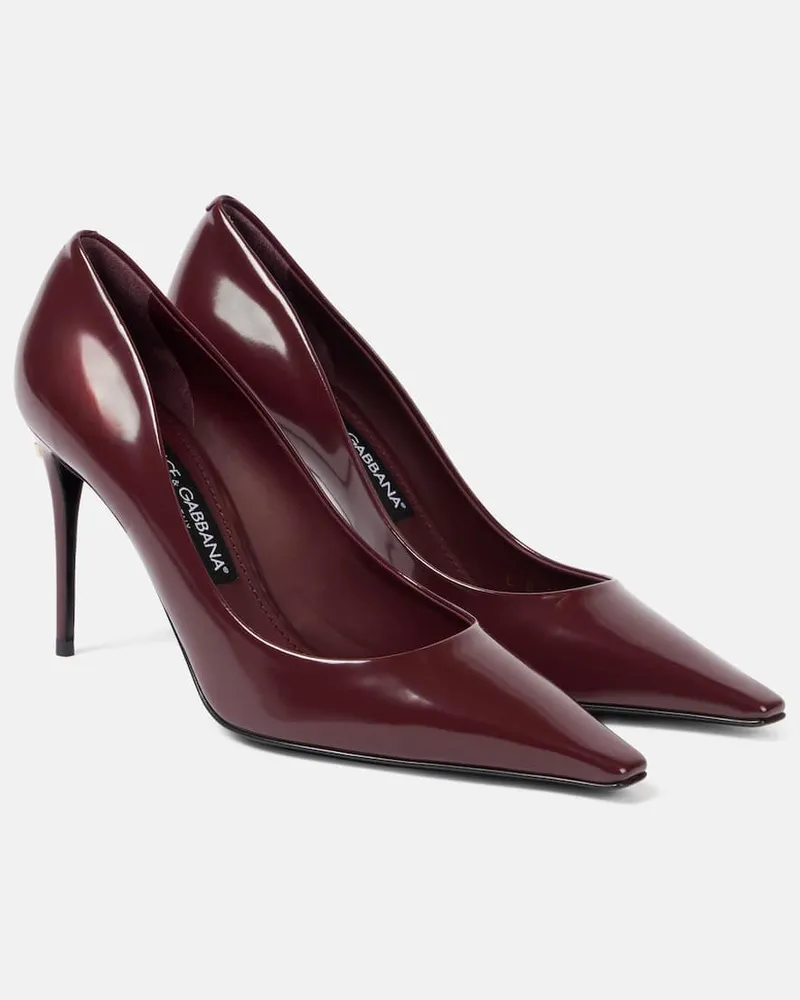 Dolce & Gabbana Pumps Cardinale 90 aus Leder Burgunderrot