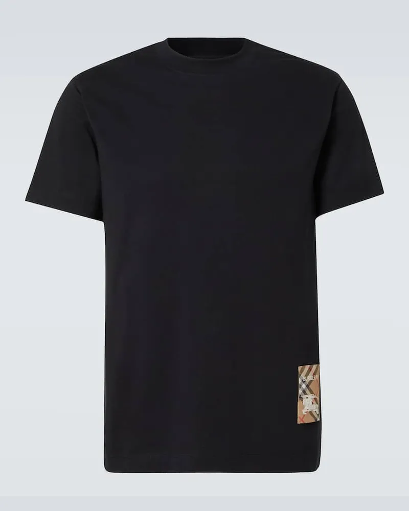 Burberry T-Shirt Burberry Check aus Baumwolle Schwarz