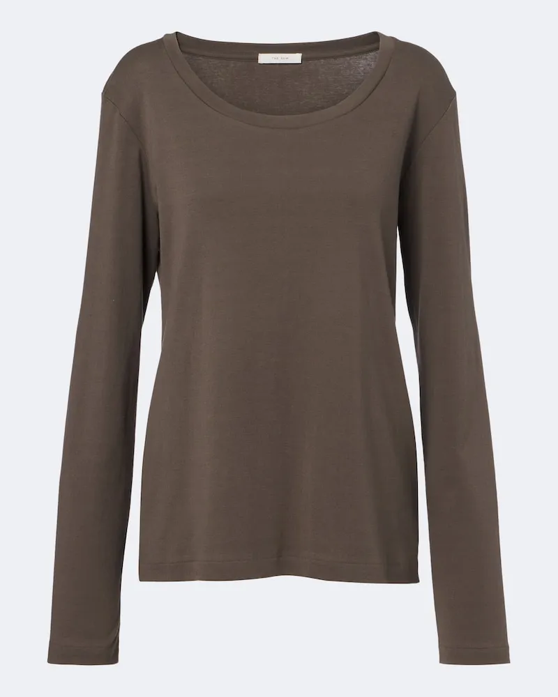 The Row Top Kalto aus Baumwoll-Jersey Braun