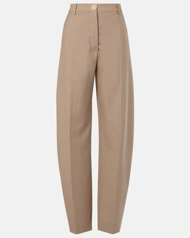 SPORTMAX Weite Hose Salvo aus Schurwolle Beige