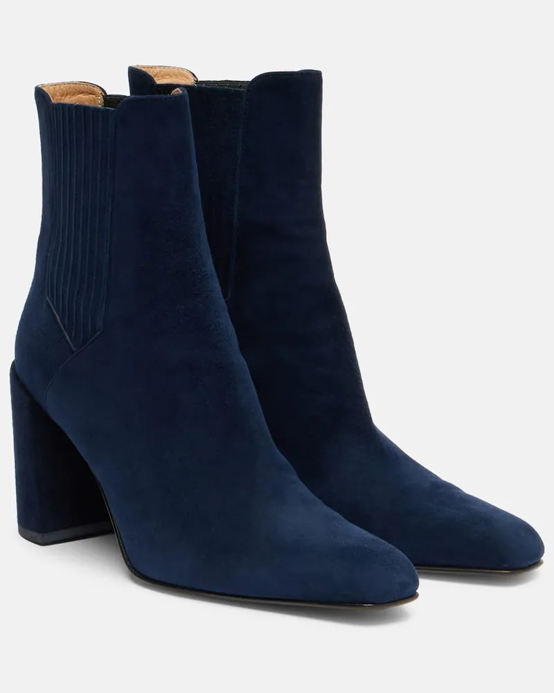 Gabriela Hearst Ankle Boots Luke aus Veloursleder Blau