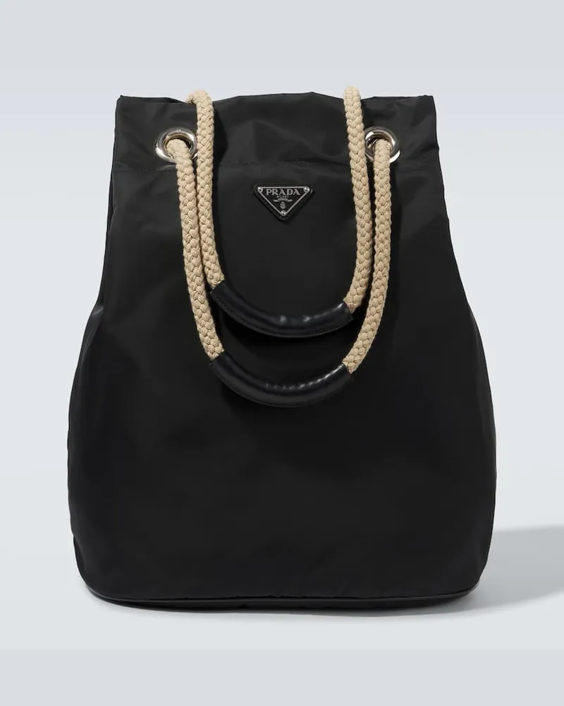 Prada Tote Bag Marnier Medium aus Re-Nylon Schwarz