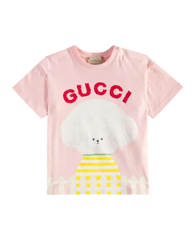 Gucci Baby Bedrucktes T-Shirt aus Baumwoll-Jersey Pink