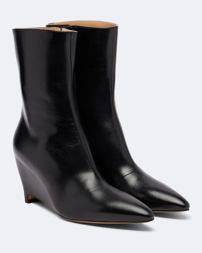 Maison Margiela Ankle Boots Heel-Less aus Leder Schwarz