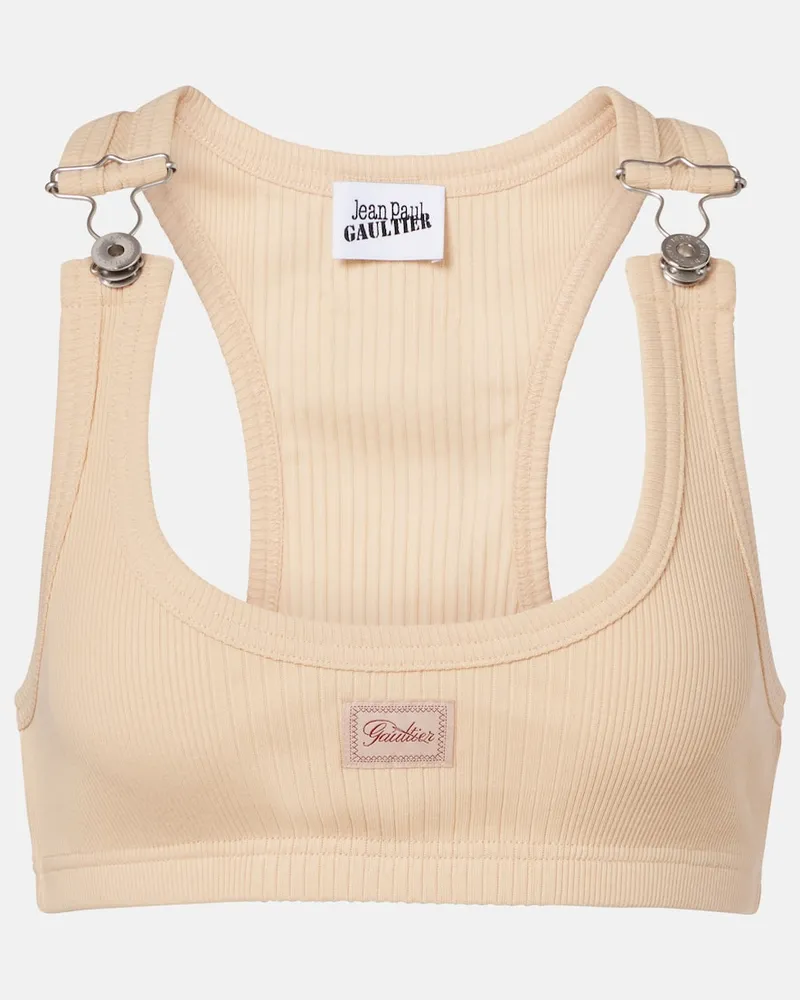 Jean Paul Gaultier Bralette aus Rippstrick Beige