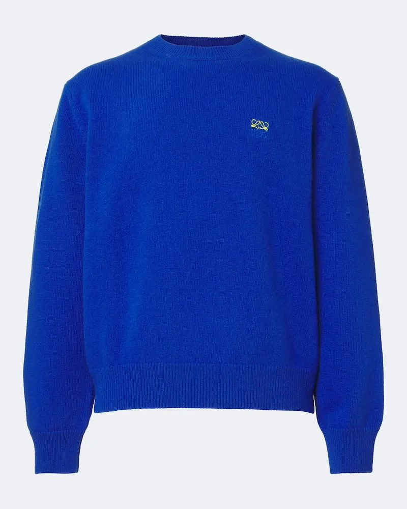 Loewe Pullover Anagram aus Wolle Blau